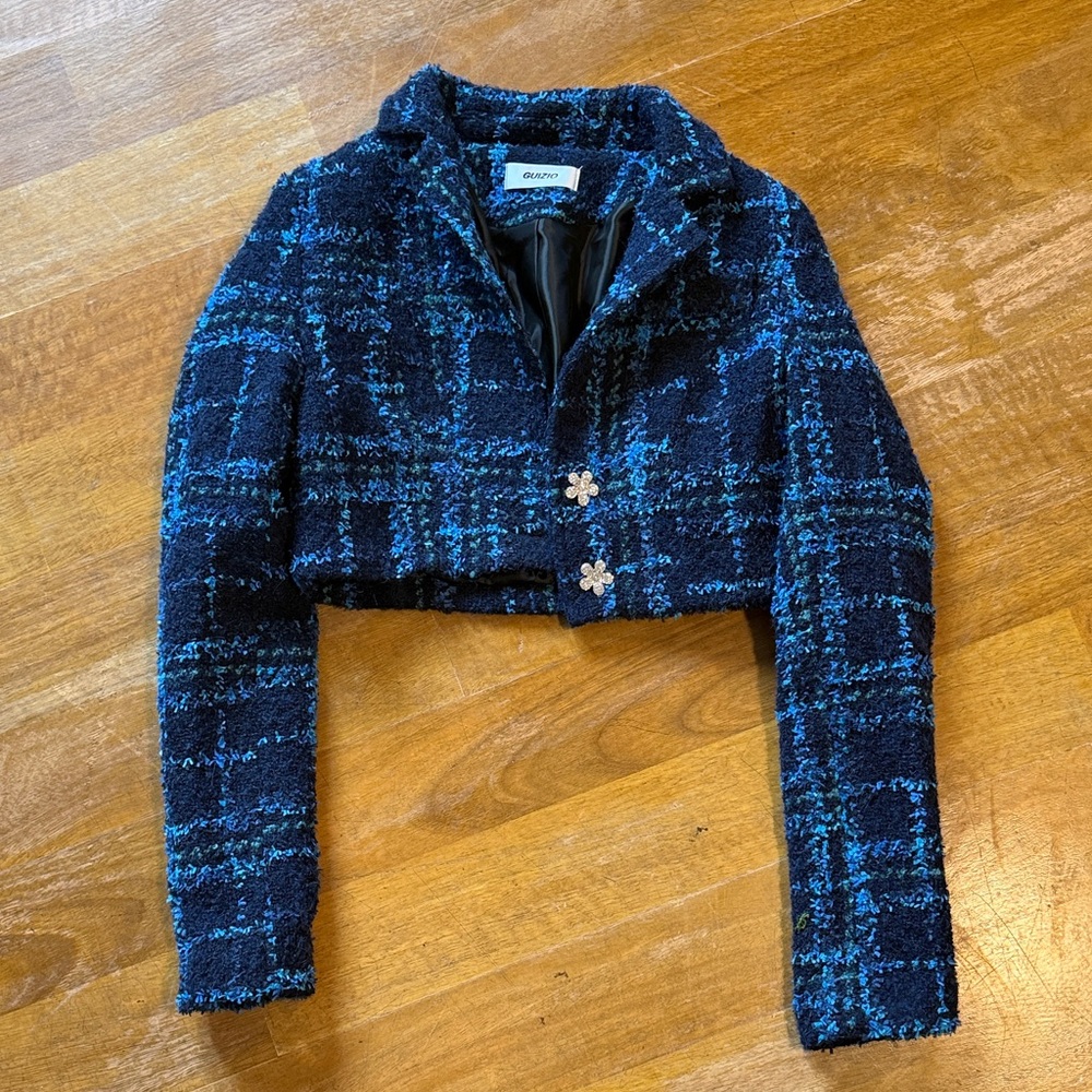 Guizio Blue and Black Tweed Jacket